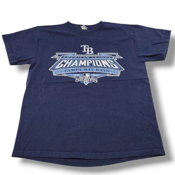 Tampa Bay Rays Shirt Size Medium 2008 MLB American League Champions Graphic Tee - Picture 1 of 5
